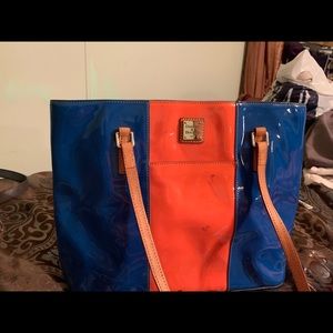 Dooney & Bourke patent leather two tone shopper